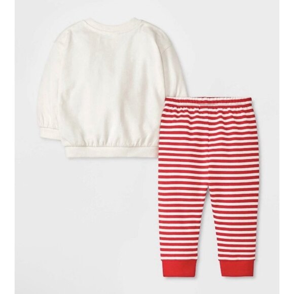 Cat & Jack Baby Girl sweatshirt & sweatpants 2pc set size 3-6M NWT - Picture 2 of 5